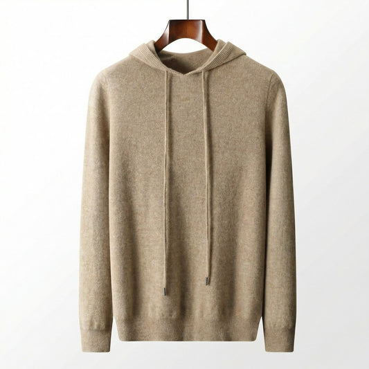 Stickad Hoodie – Beige